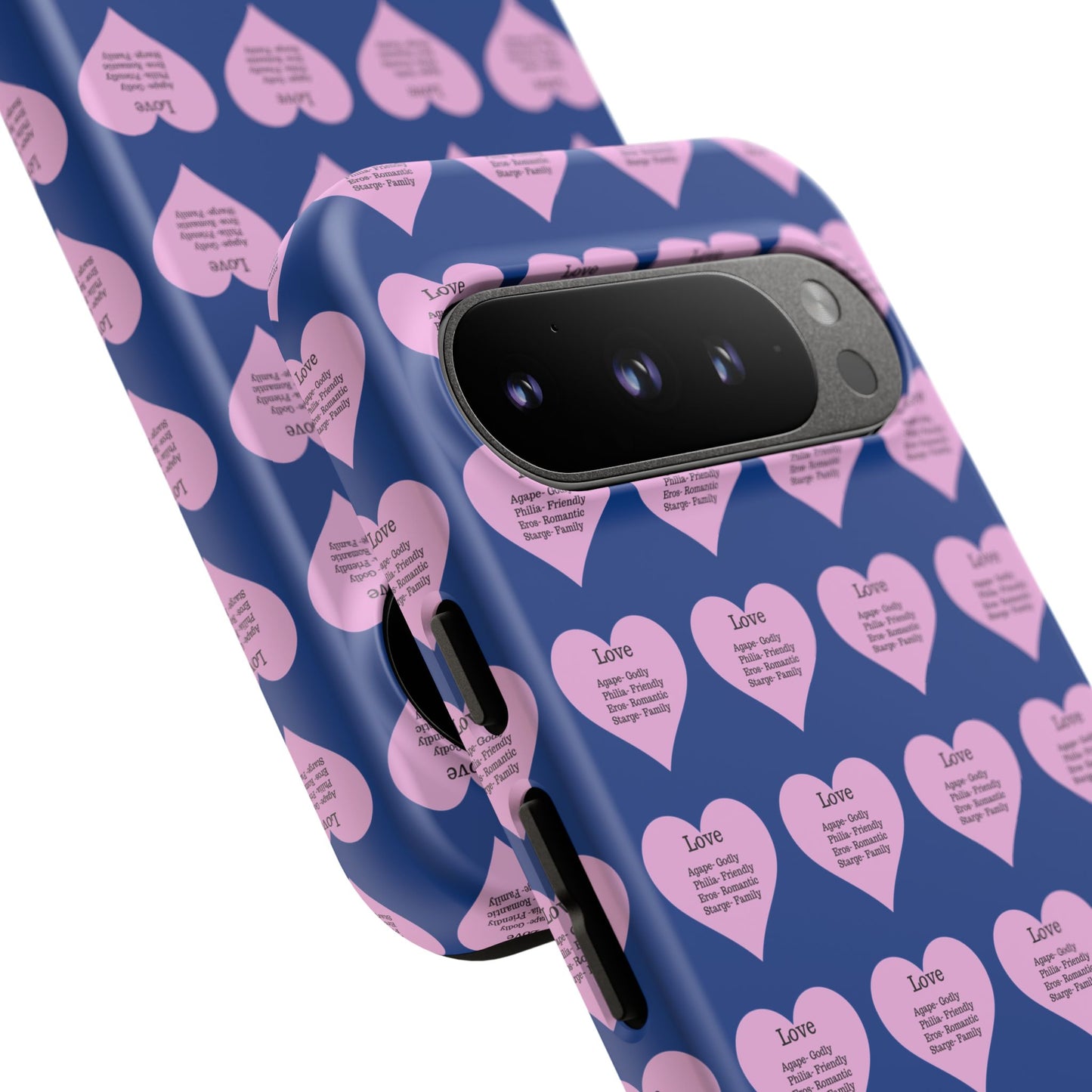 Hearts-A-Flutter Phone Case (iPhone, Google Pixel)(Dark blue)