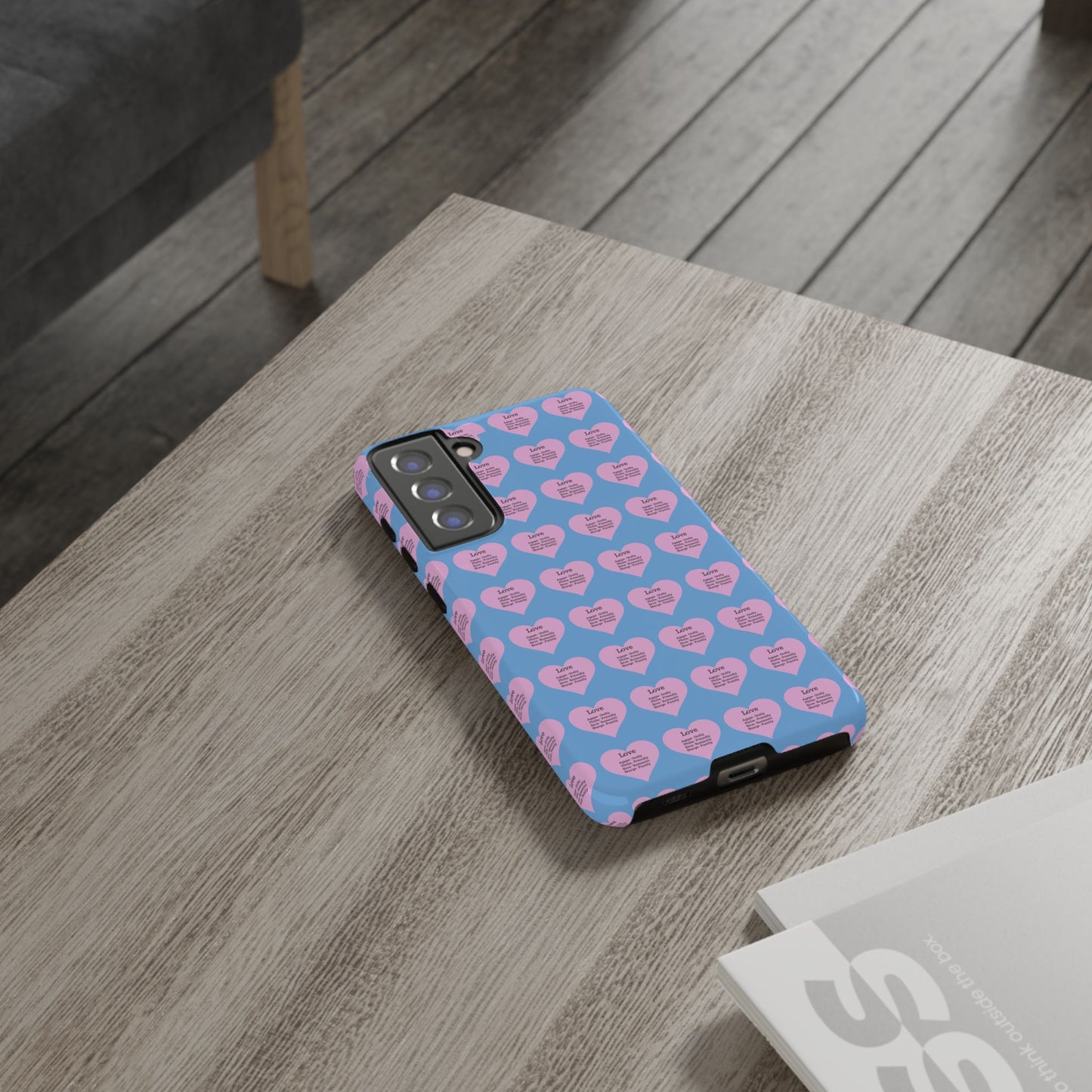 Hearts-A-Flutter Phone Case (Samsung)(Light blue)