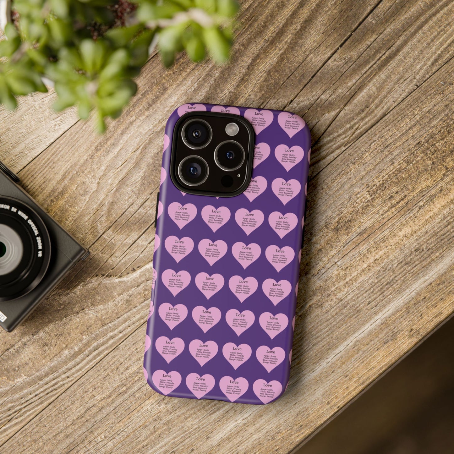 Hearts-A-Flutter Phone Case (iPhone, Google Pixel)(Purple)