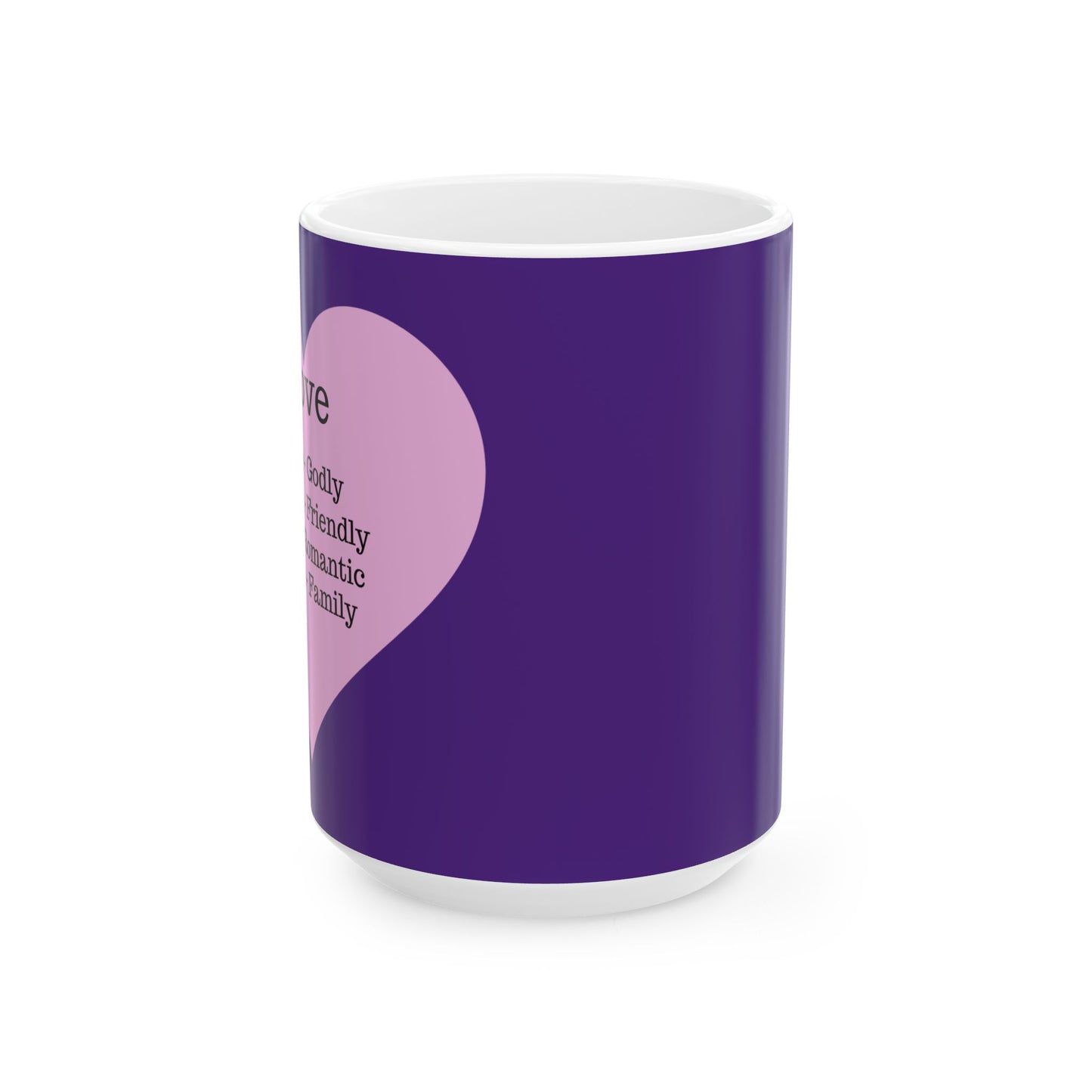 Charming Heart Ceramic Coffee Mug (Purple)