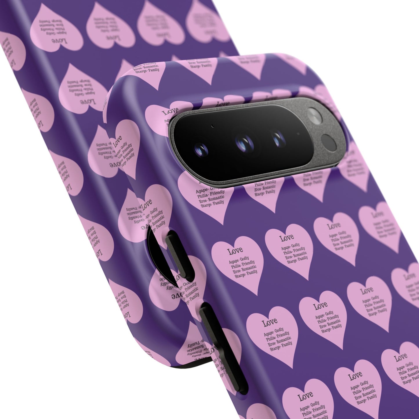 Hearts-A-Flutter Phone Case (iPhone, Google Pixel)(Purple)