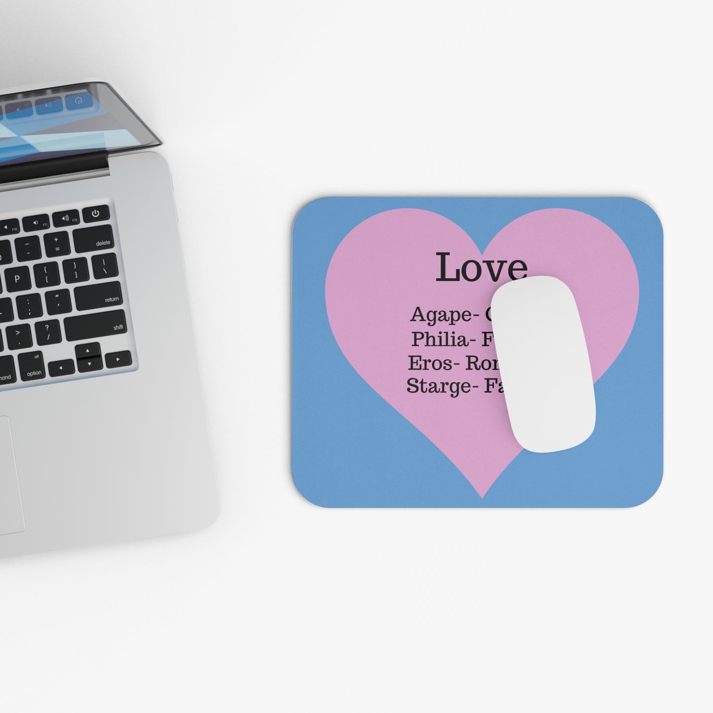 The Four Loves Mouse Pad (Light blue)