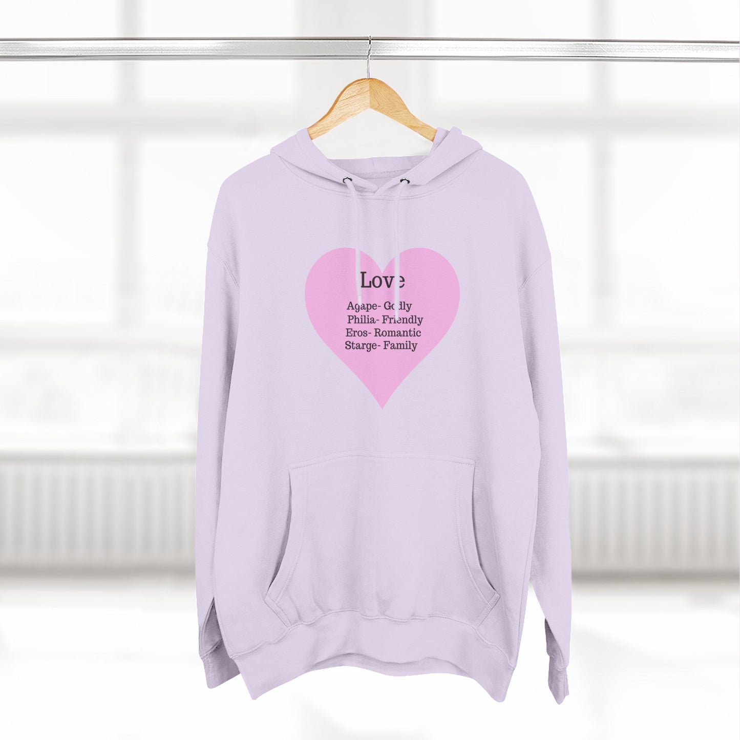 Cozy Heartfelt Love Fleece Hoodie | Soft Three-Panel Everyday Comfort