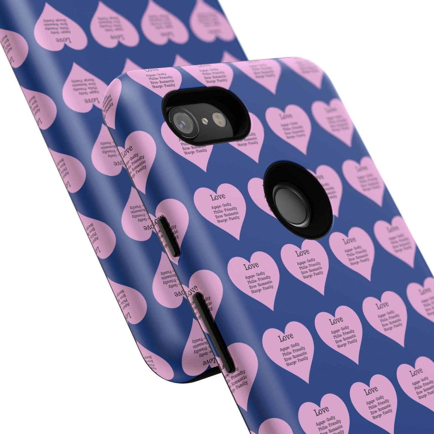 Hearts-A-Flutter Phone Case (iPhone, Google Pixel)(Dark blue)