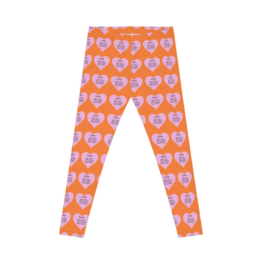 Playful Pink Heart Print Women's Casual Leggings (Crusta)