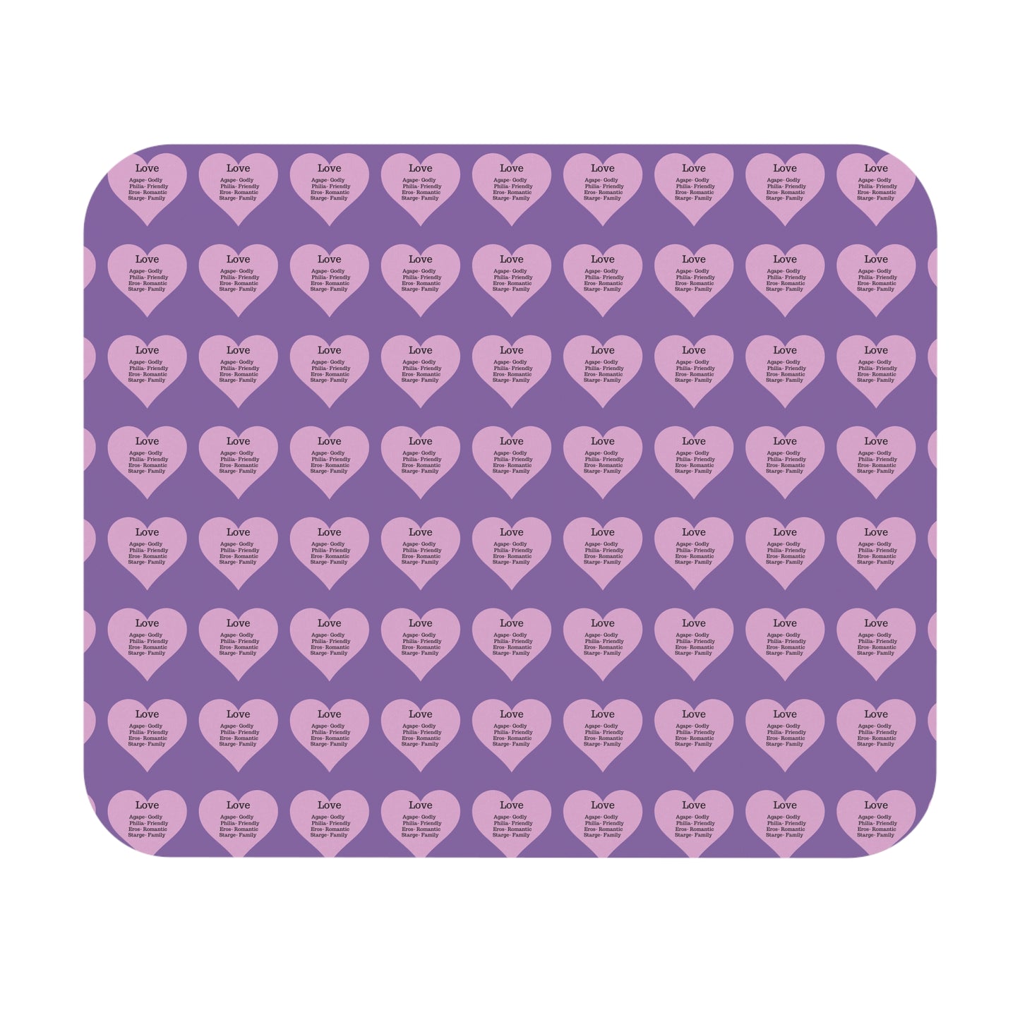 The Four Loves Mouse Pad Pattern Look (Light purple)