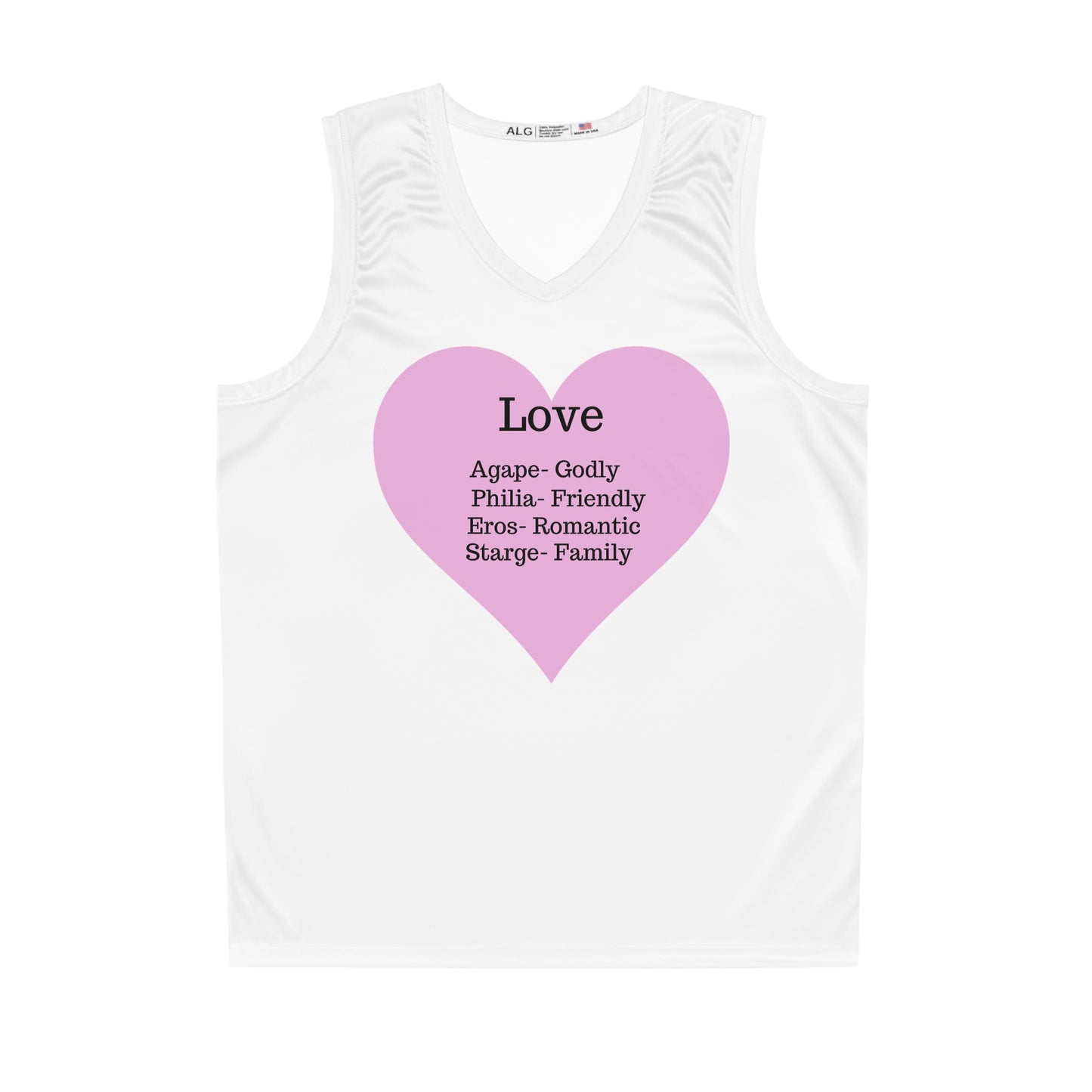 Love Heart Basketball Jersey (White)