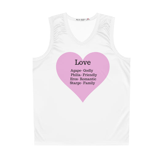 Love Heart Basketball Jersey (White)