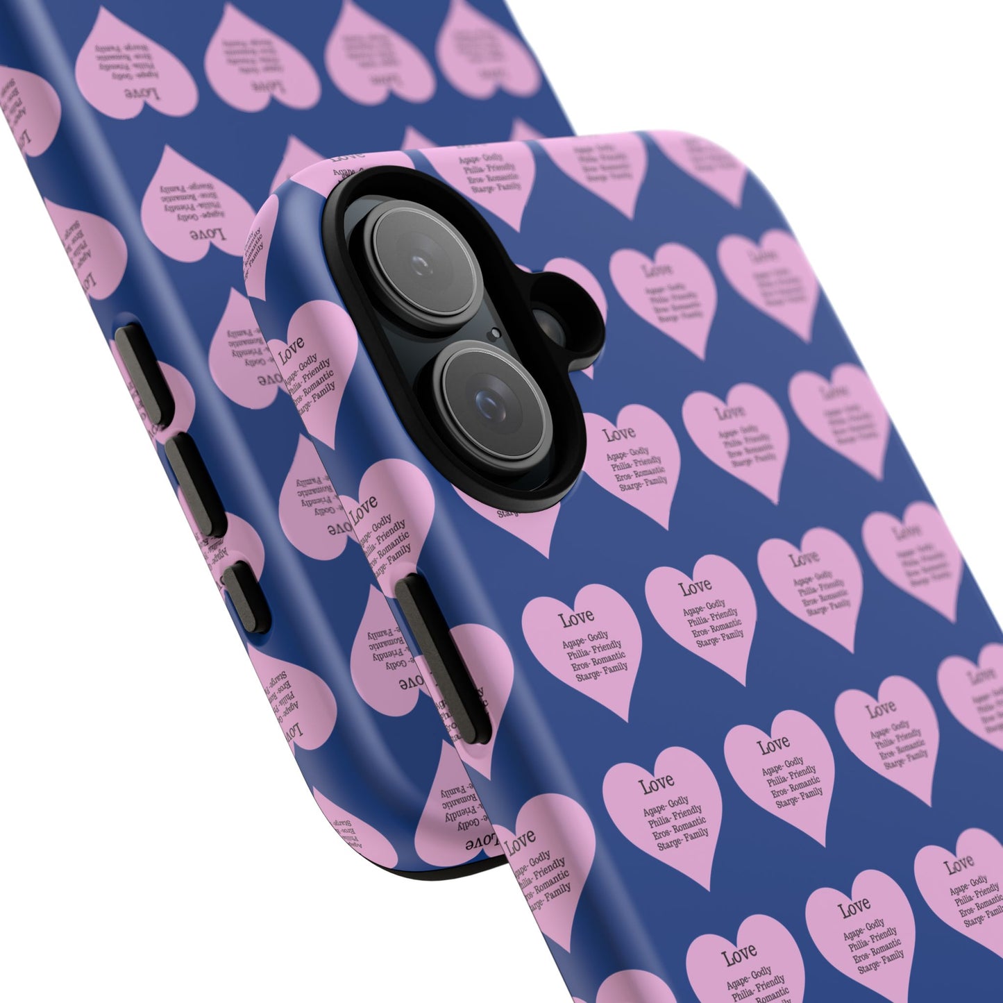Hearts-A-Flutter Phone Case (iPhone, Google Pixel)(Dark blue)