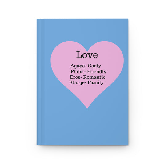 Charming Heart Hardcover Journal - Lined Pages (Light blue)