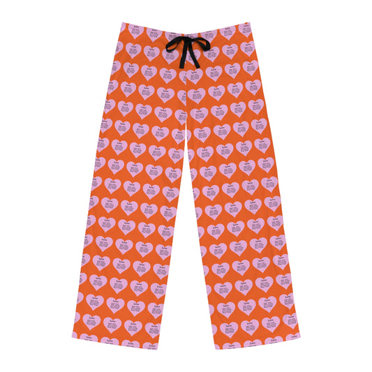 Men's All-Over Print Pajama Pants (Orange)