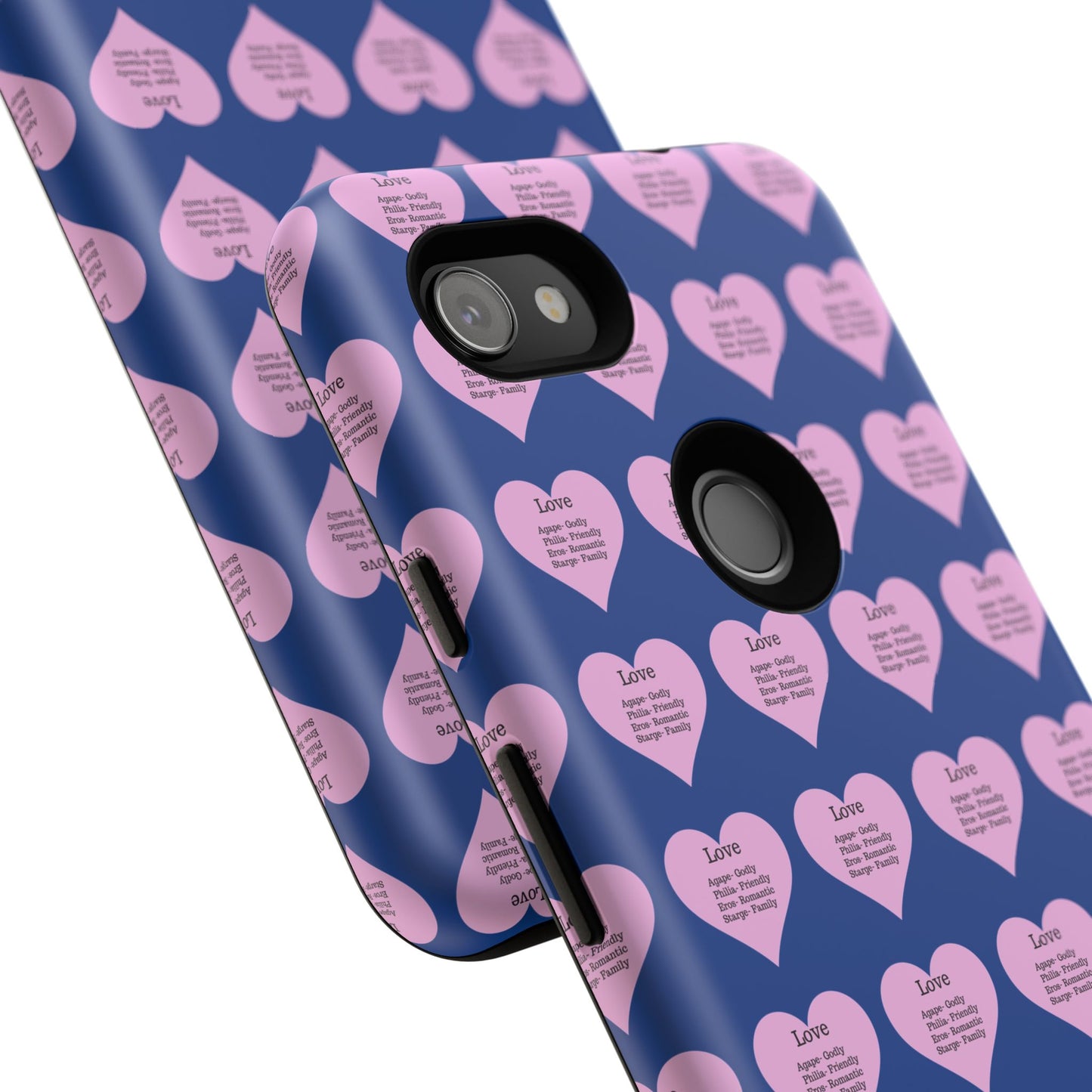 Hearts-A-Flutter Phone Case (iPhone, Google Pixel)(Dark blue)
