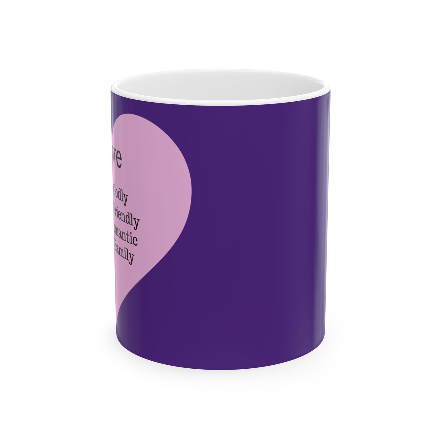 Charming Heart Ceramic Coffee Mug (Purple)