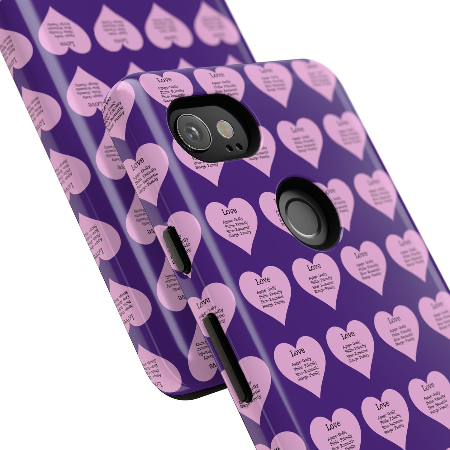Hearts-A-Flutter Phone Case (iPhone, Google Pixel)(Purple)