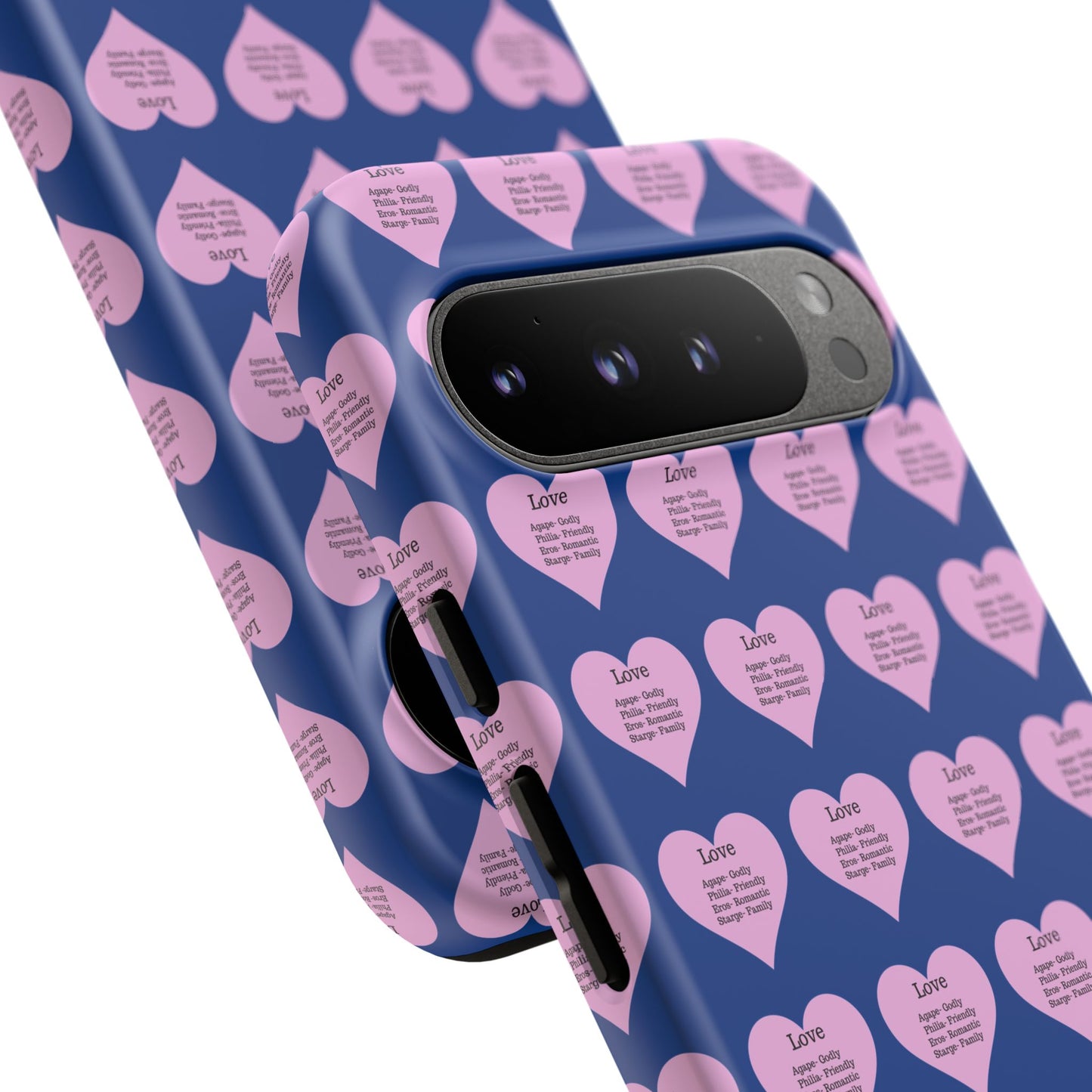 Hearts-A-Flutter Phone Case (iPhone, Google Pixel)(Dark blue)