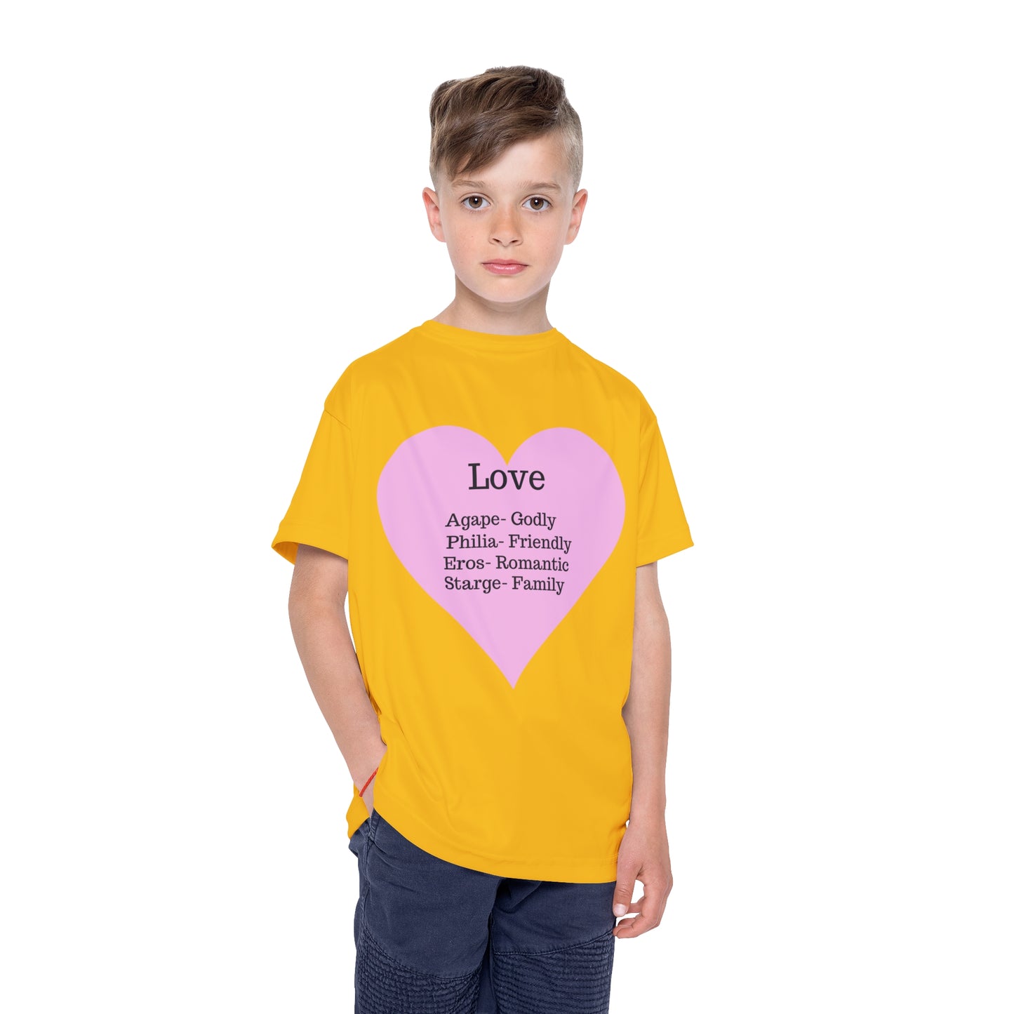Types of Love Heart Kids Performance Jersey (Yellow)