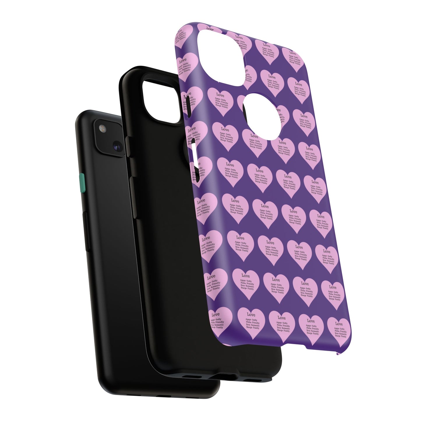 Hearts-A-Flutter Phone Case (iPhone, Google Pixel)(Purple)