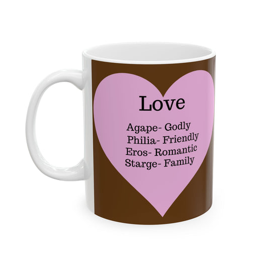Charming Heart Ceramic Coffee Mug (Brown)