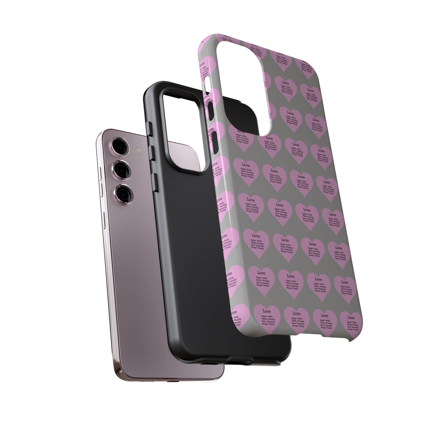 Hearts-A-Flutter Phone Case (Samsung)(Light grey)