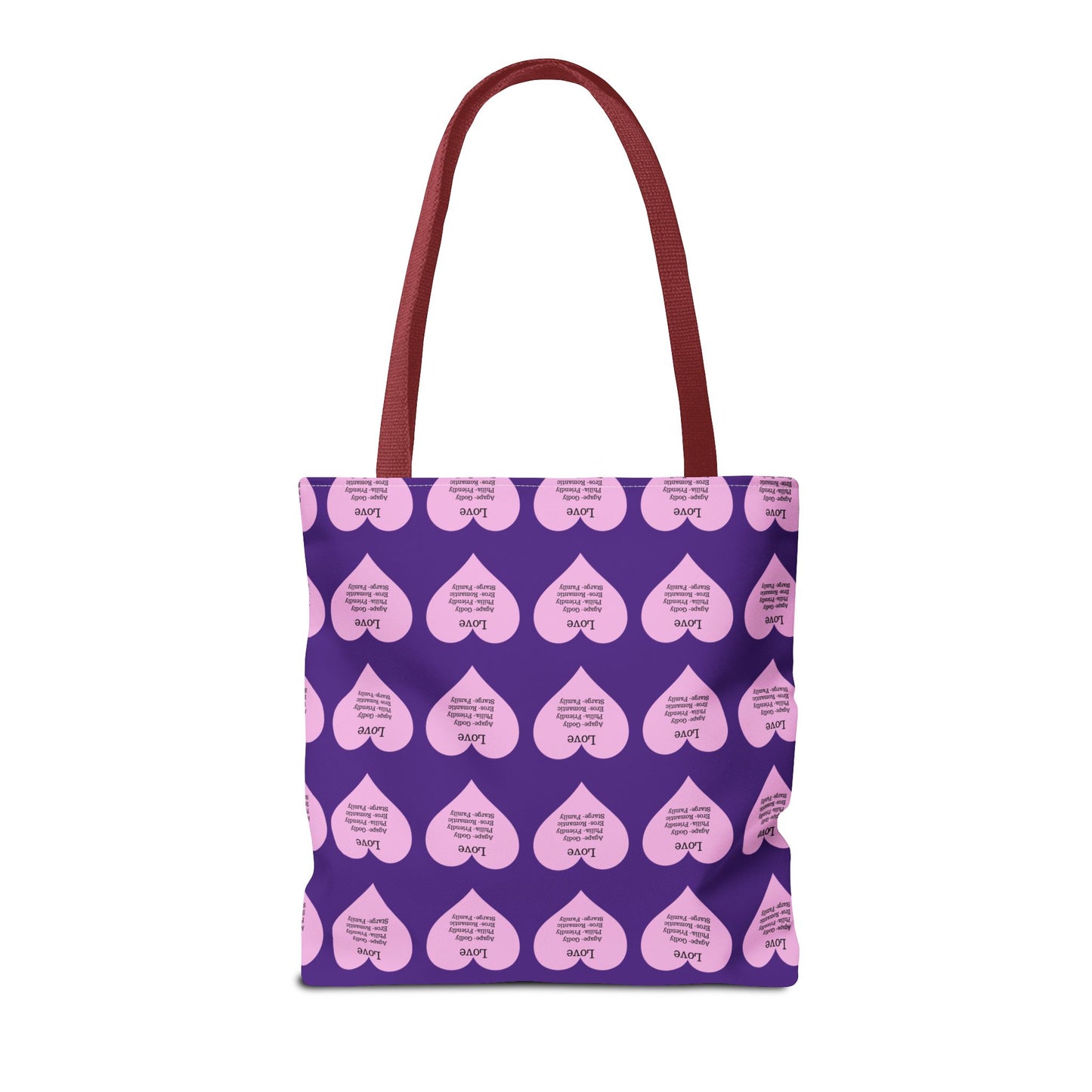 Pink Hearts Tote Bag (Purple)