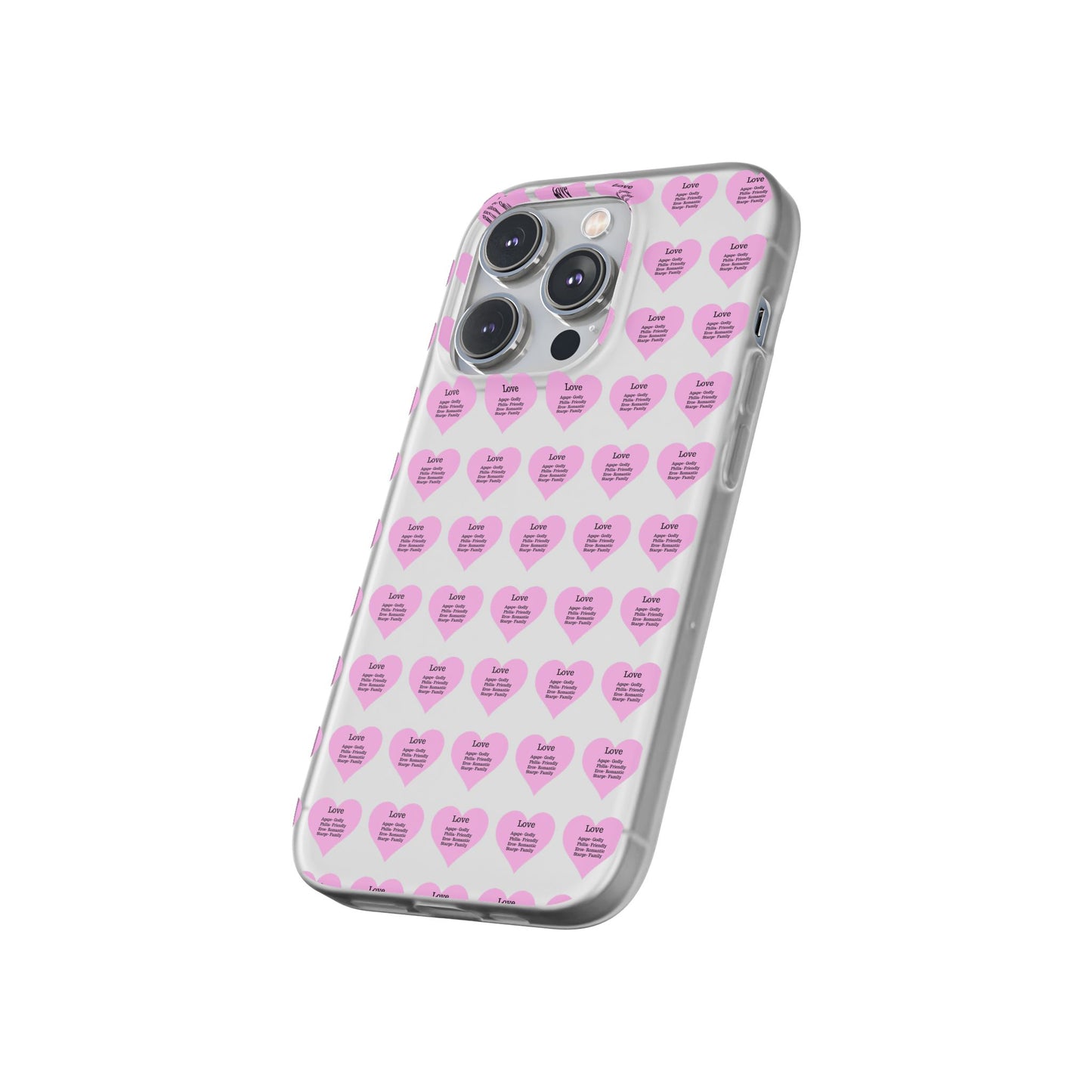Pink Hearts Transparent Phone Case