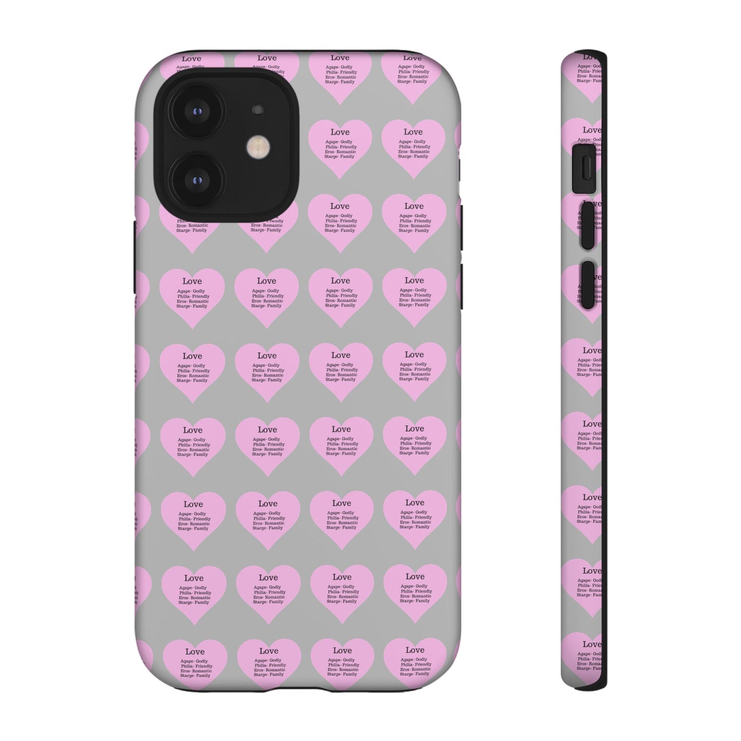Hearts-A-Flutter Phone Case (iPhone, Google Pixel)(Light grey)