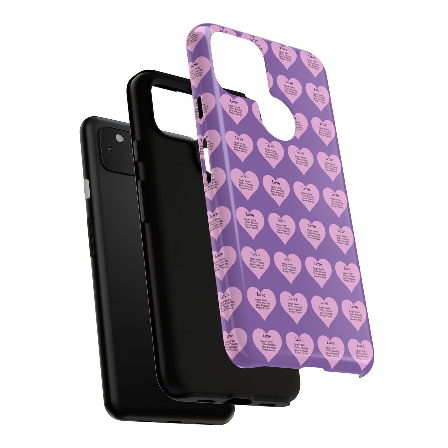 Hearts-A-Flutter Phone Case (iPhone, Google Pixel)(Light purple)