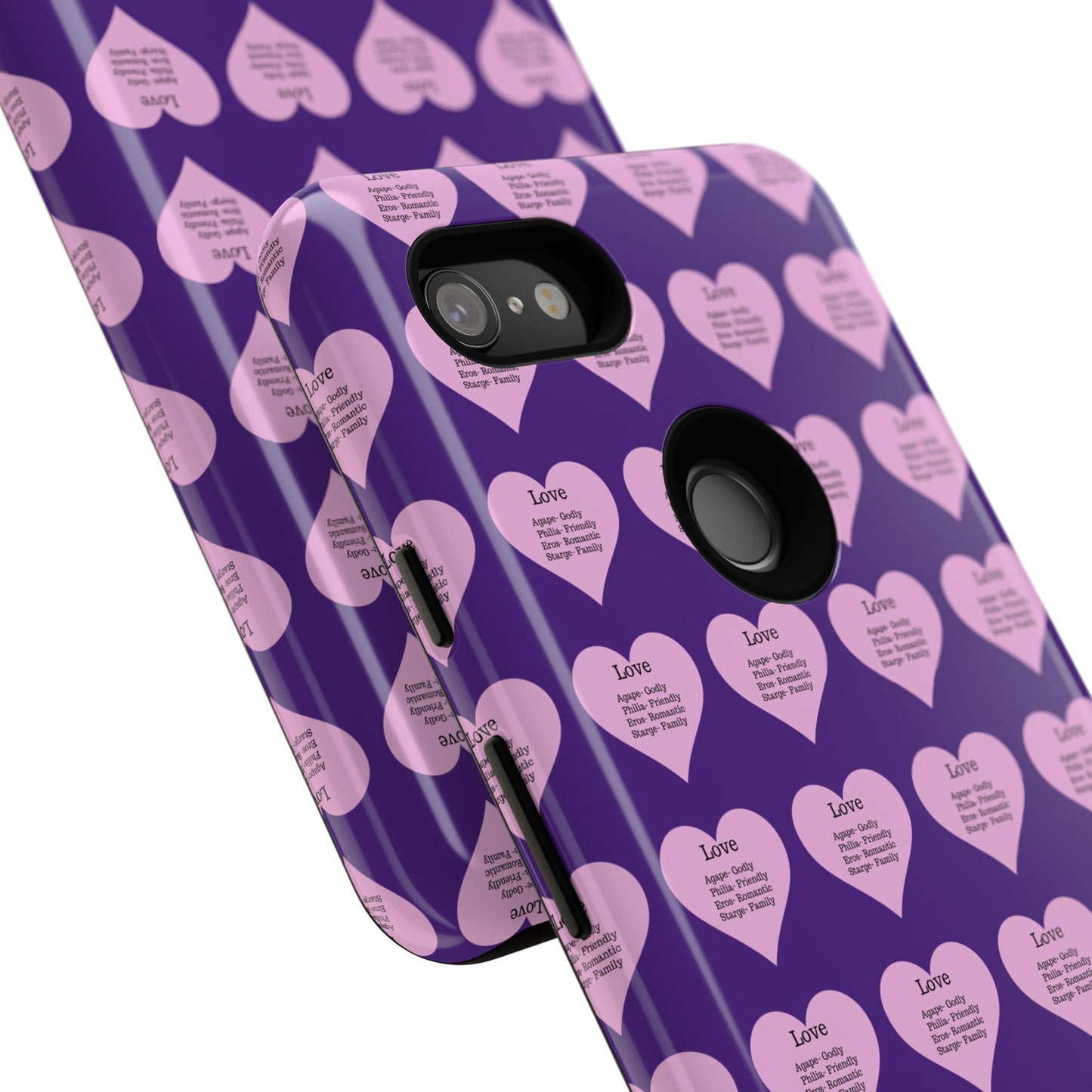 Hearts-A-Flutter Phone Case (iPhone, Google Pixel)(Purple)
