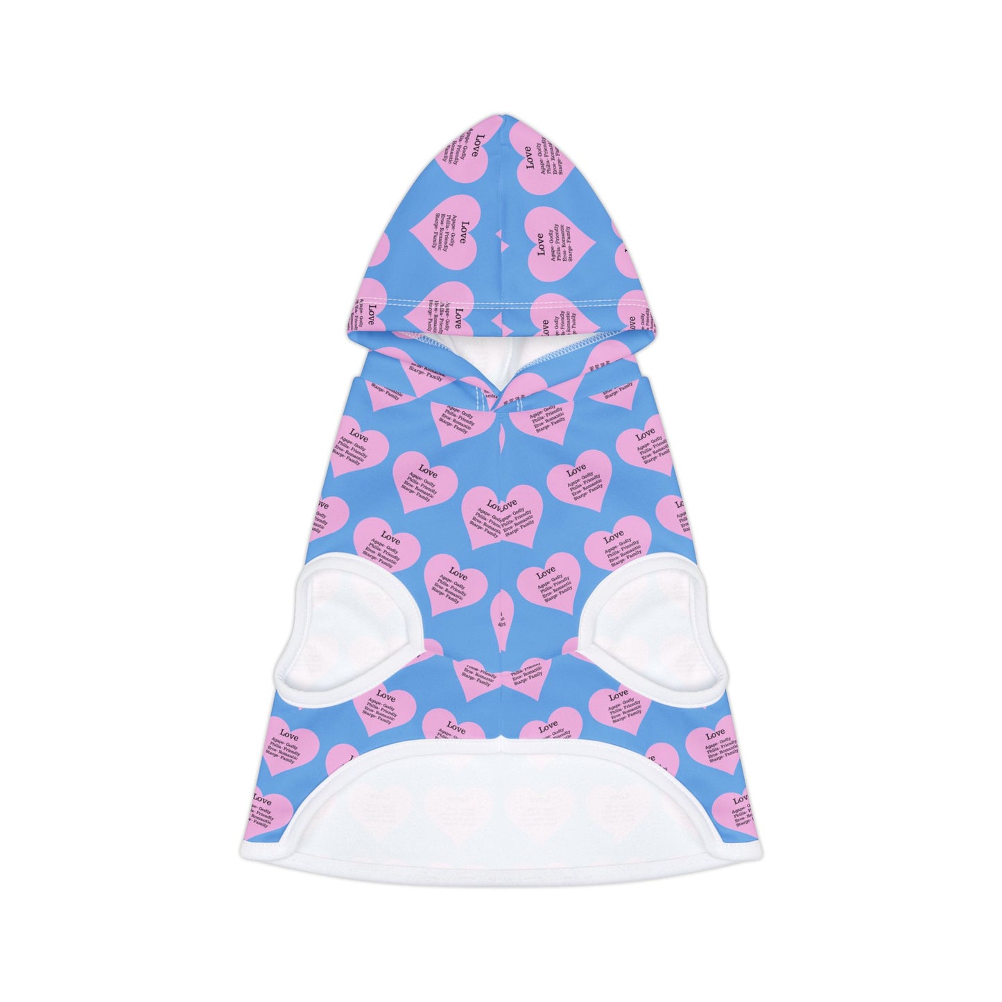 Charming Heart Pet Hoodie Pattern (Light blue)