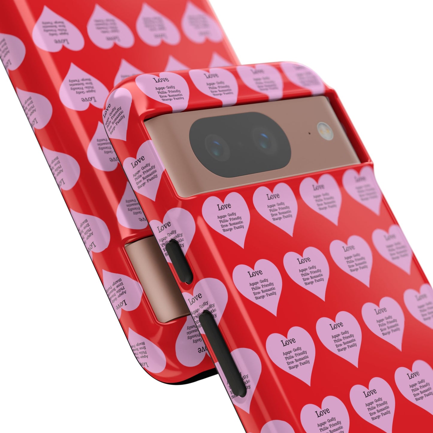 Hearts-A-Flutter Phone Case (iPhone, Google Pixel)(Red)