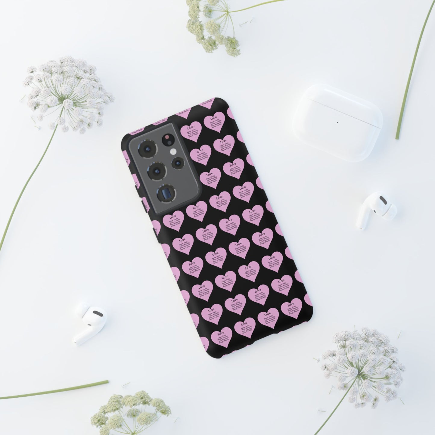 Hearts-A-Flutter Phone Case (Samsung)(Black)