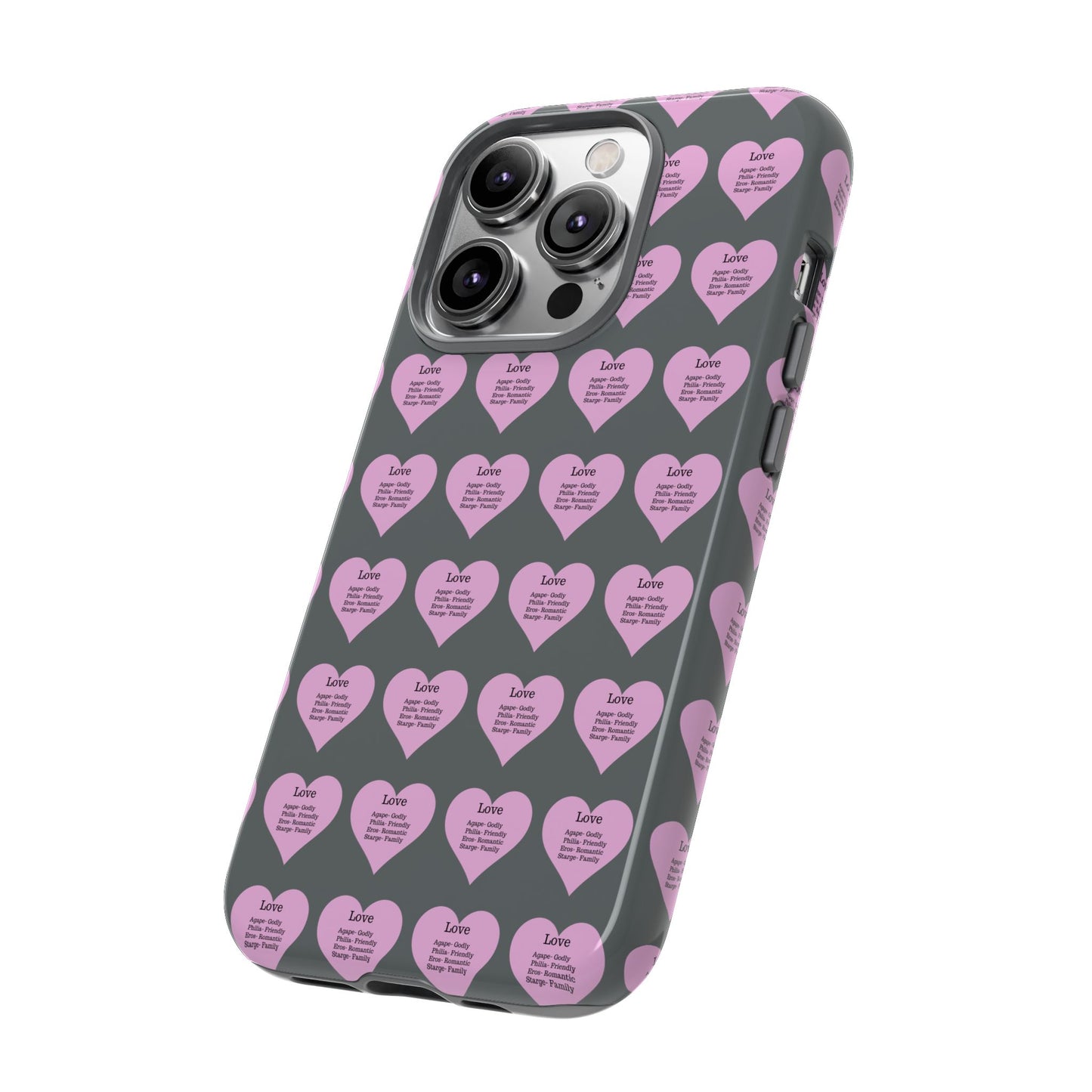 Hearts-A-Flutter Phone Case (iPhone, Google Pixel)(Dark grey)