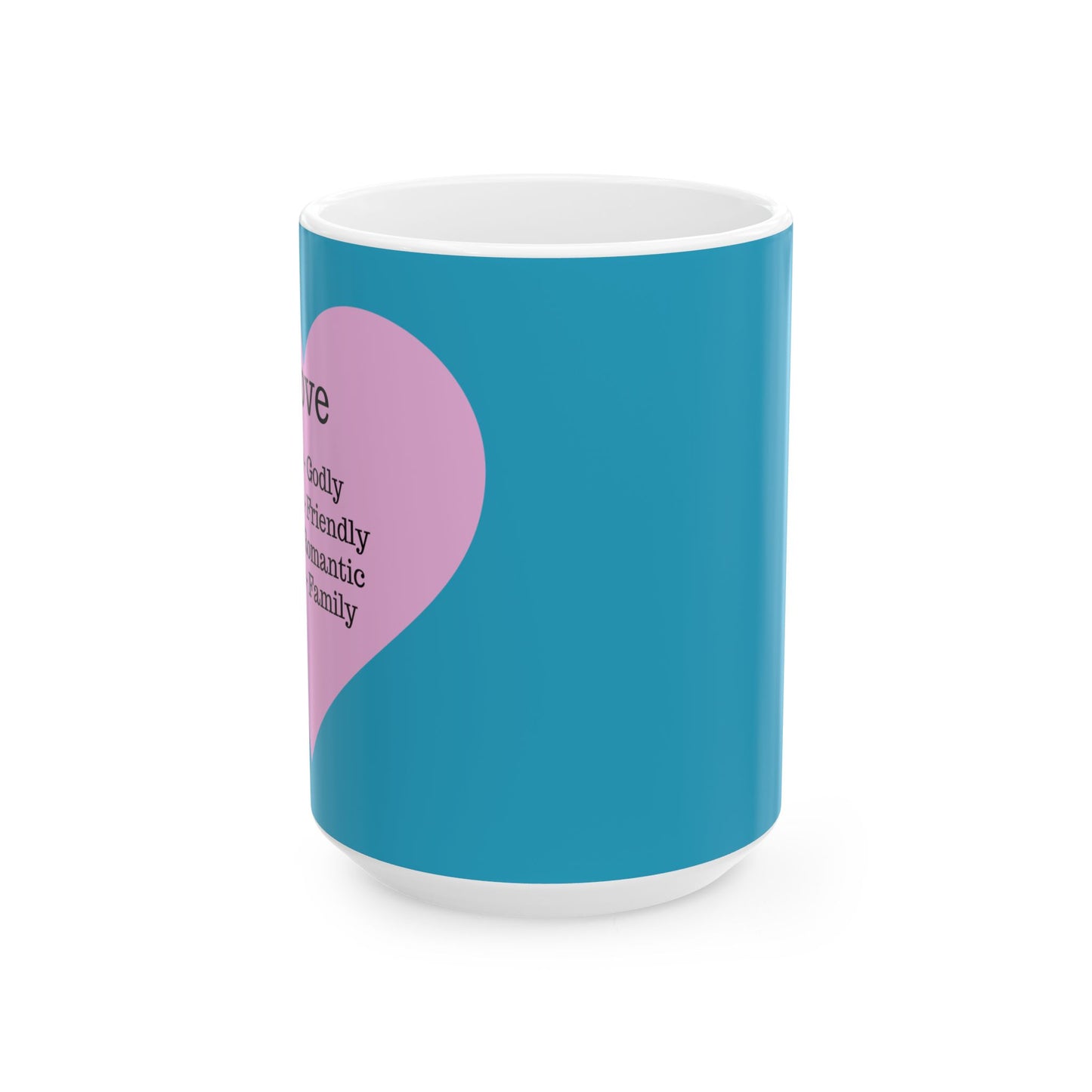 Charming Heart Ceramic Coffee Mug (Turquoise)