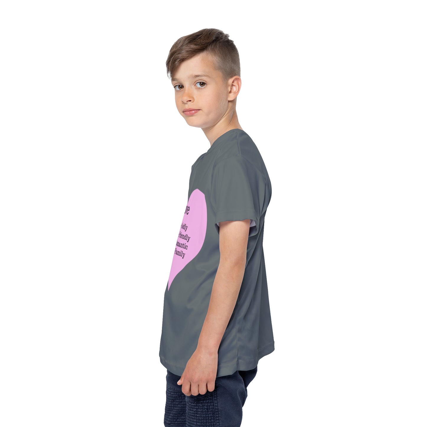Types of Love Heart Kids Performance Jersey (Dark Grey)