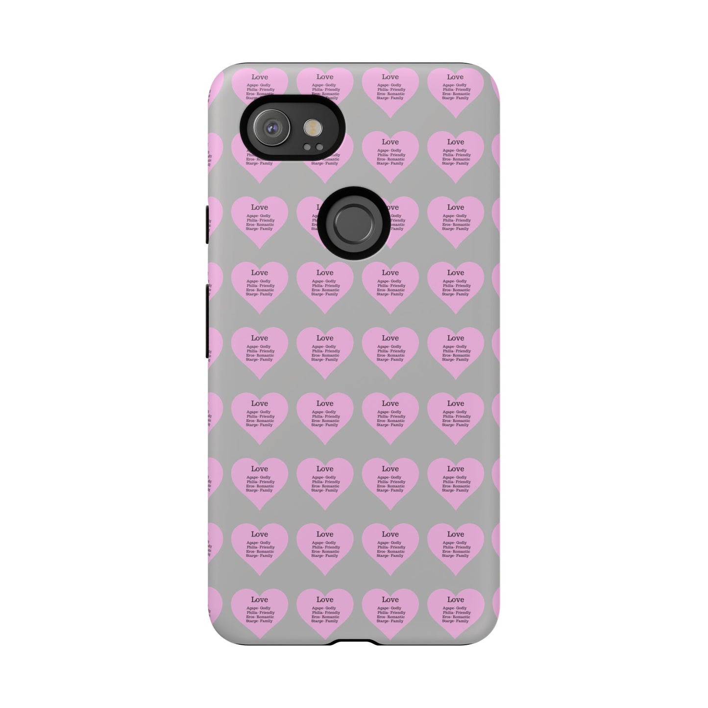 Hearts-A-Flutter Phone Case (iPhone, Google Pixel)(Light grey)