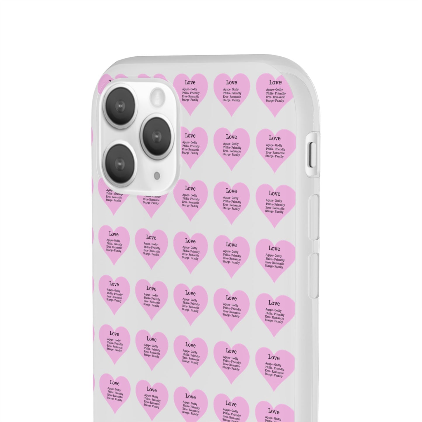 Pink Hearts Transparent Phone Case