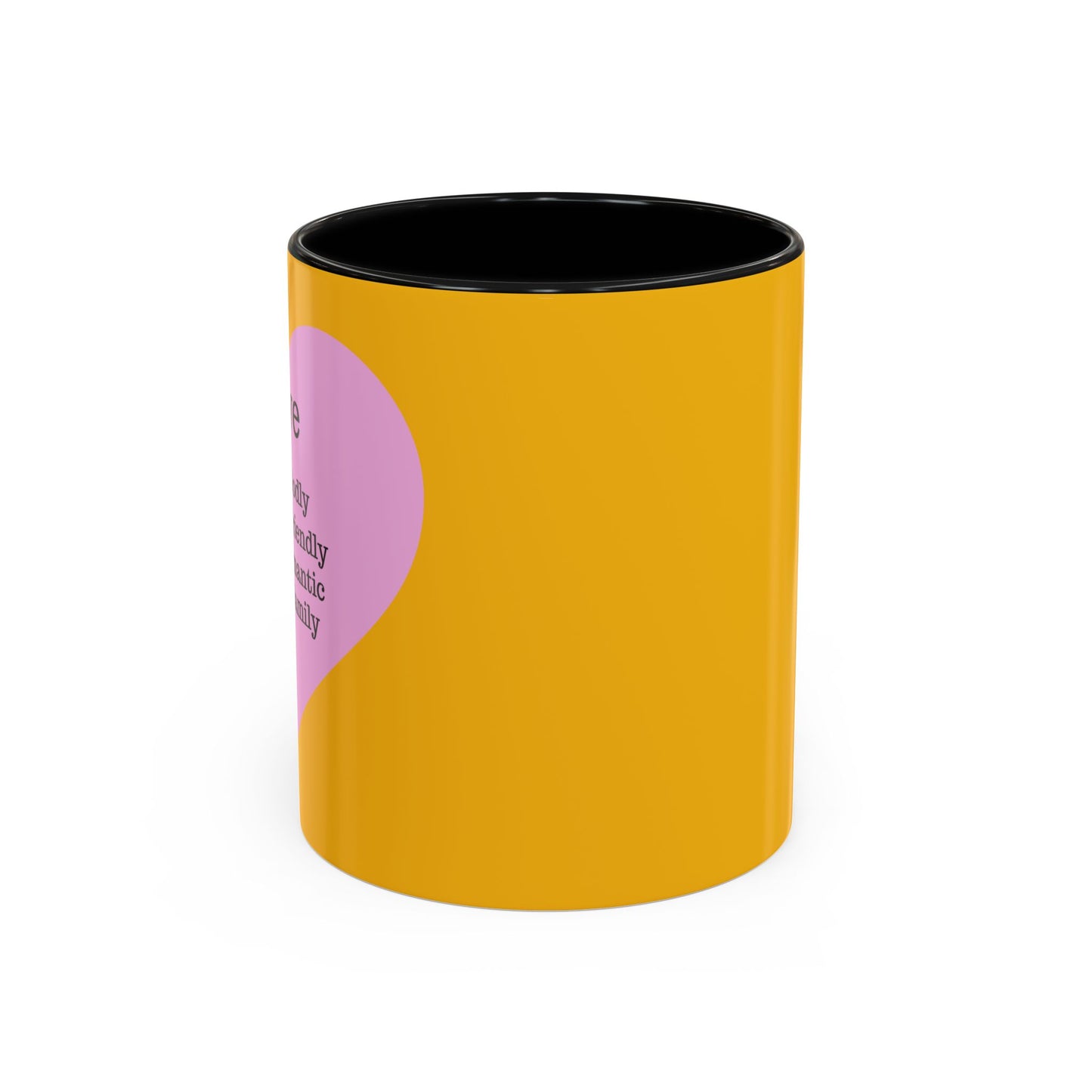 Charming Heart Accent Coffee Mug (Yellow)