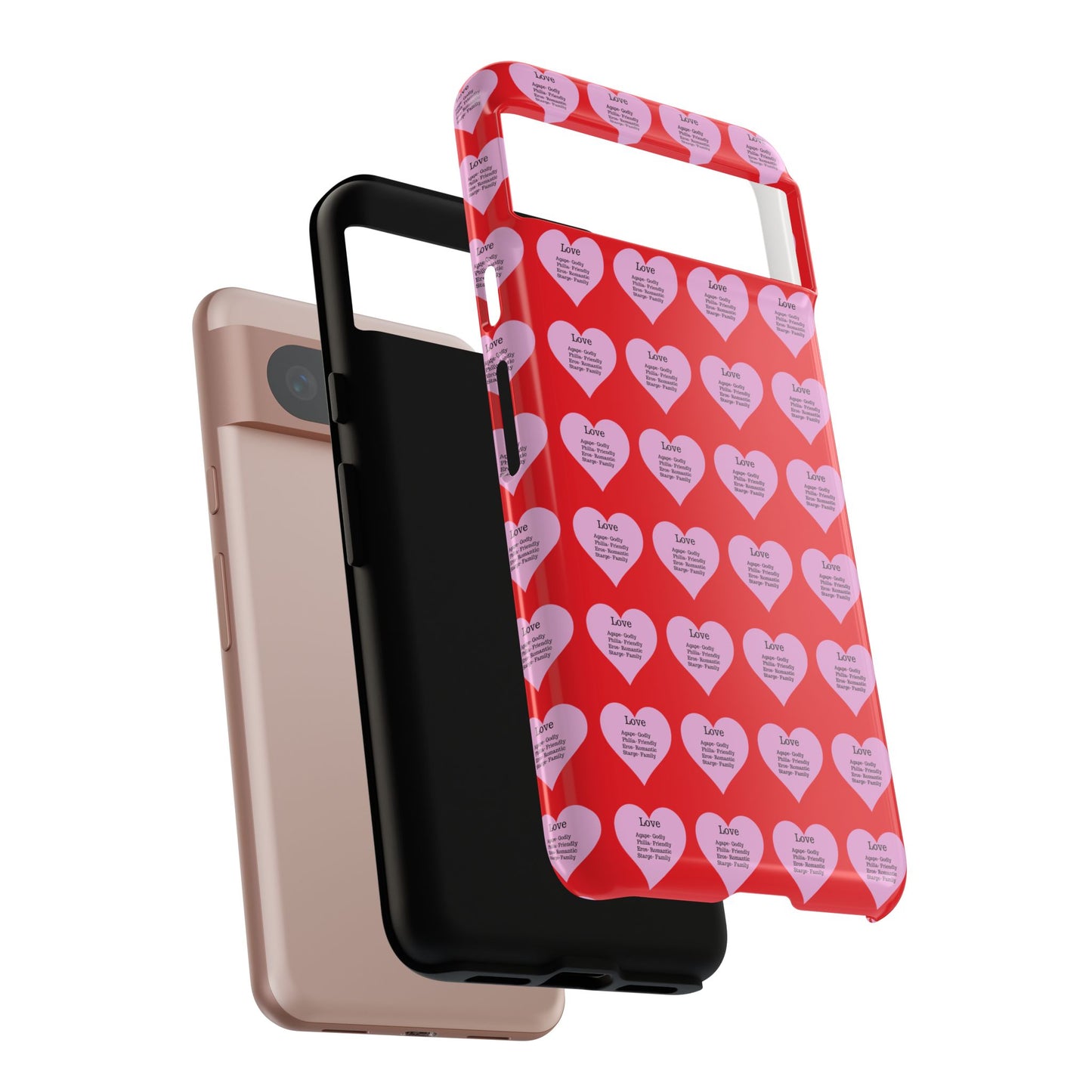 Hearts-A-Flutter Phone Case (iPhone, Google Pixel)(Red)