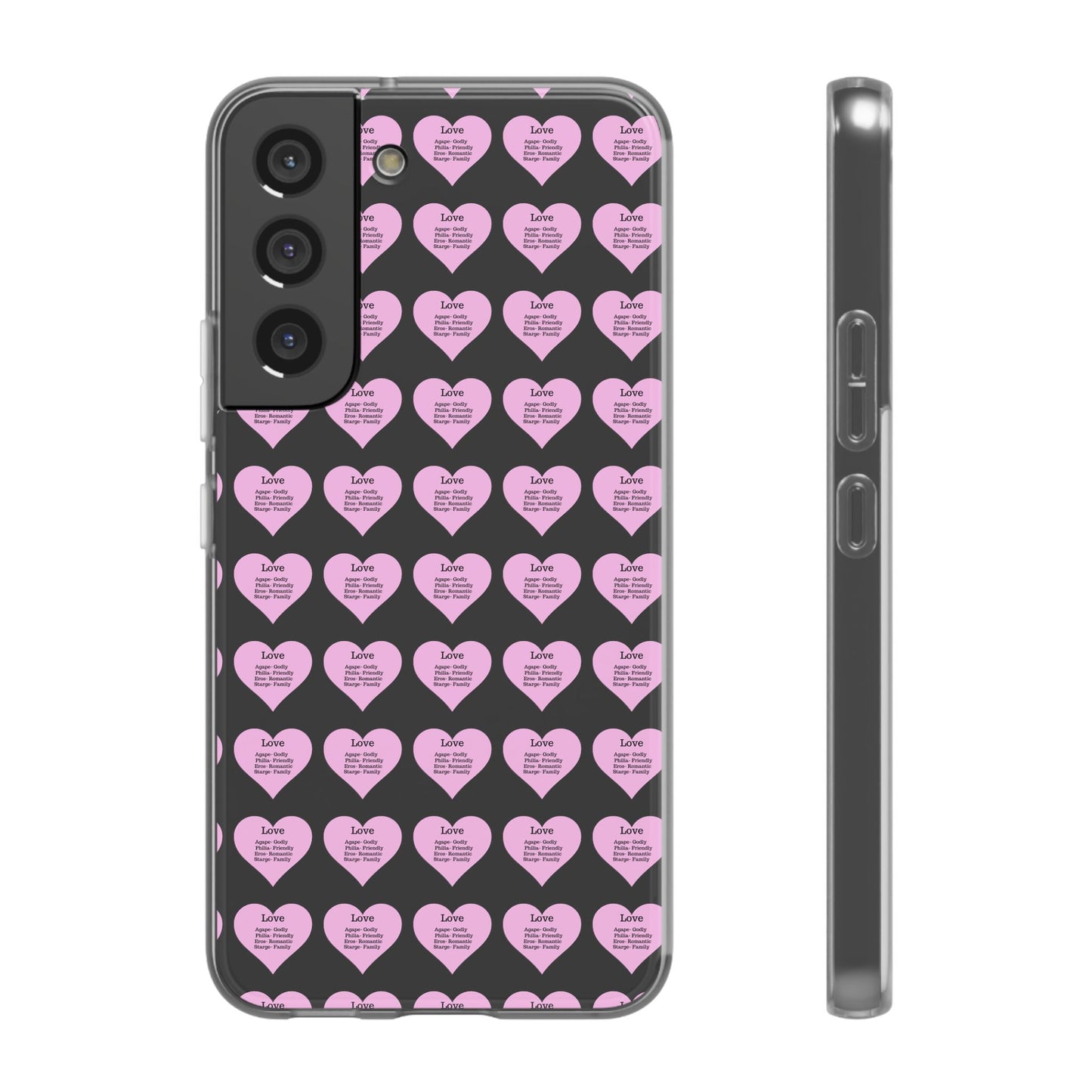 Pink Hearts Transparent Phone Case