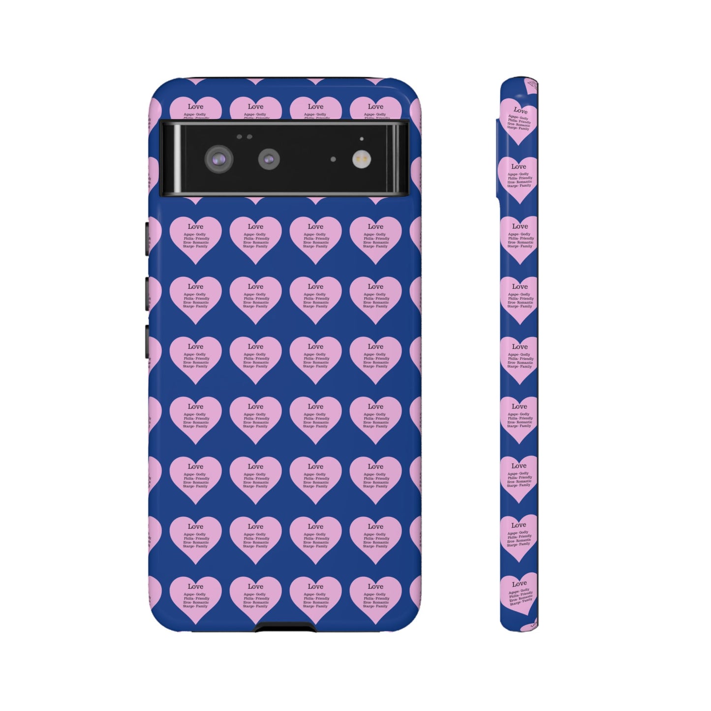 Hearts-A-Flutter Phone Case (iPhone, Google Pixel)(Dark blue)