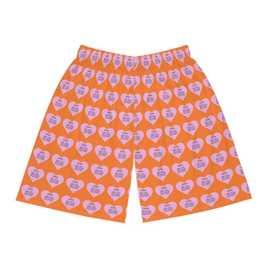 Love Heart All-Over-Print Basketball Shorts (Crusta)