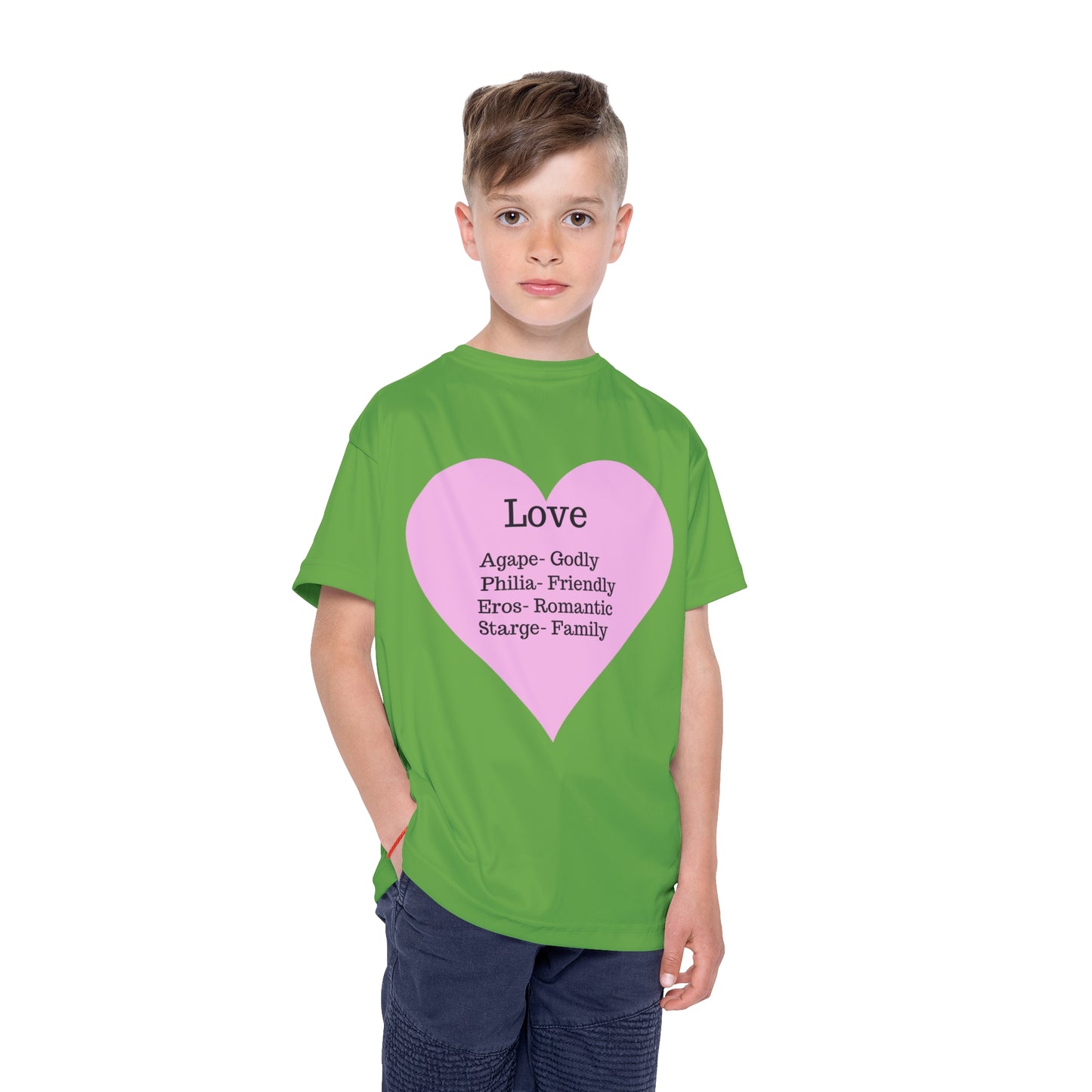 Types of Love Heart Kids Performance Jersey (Green)