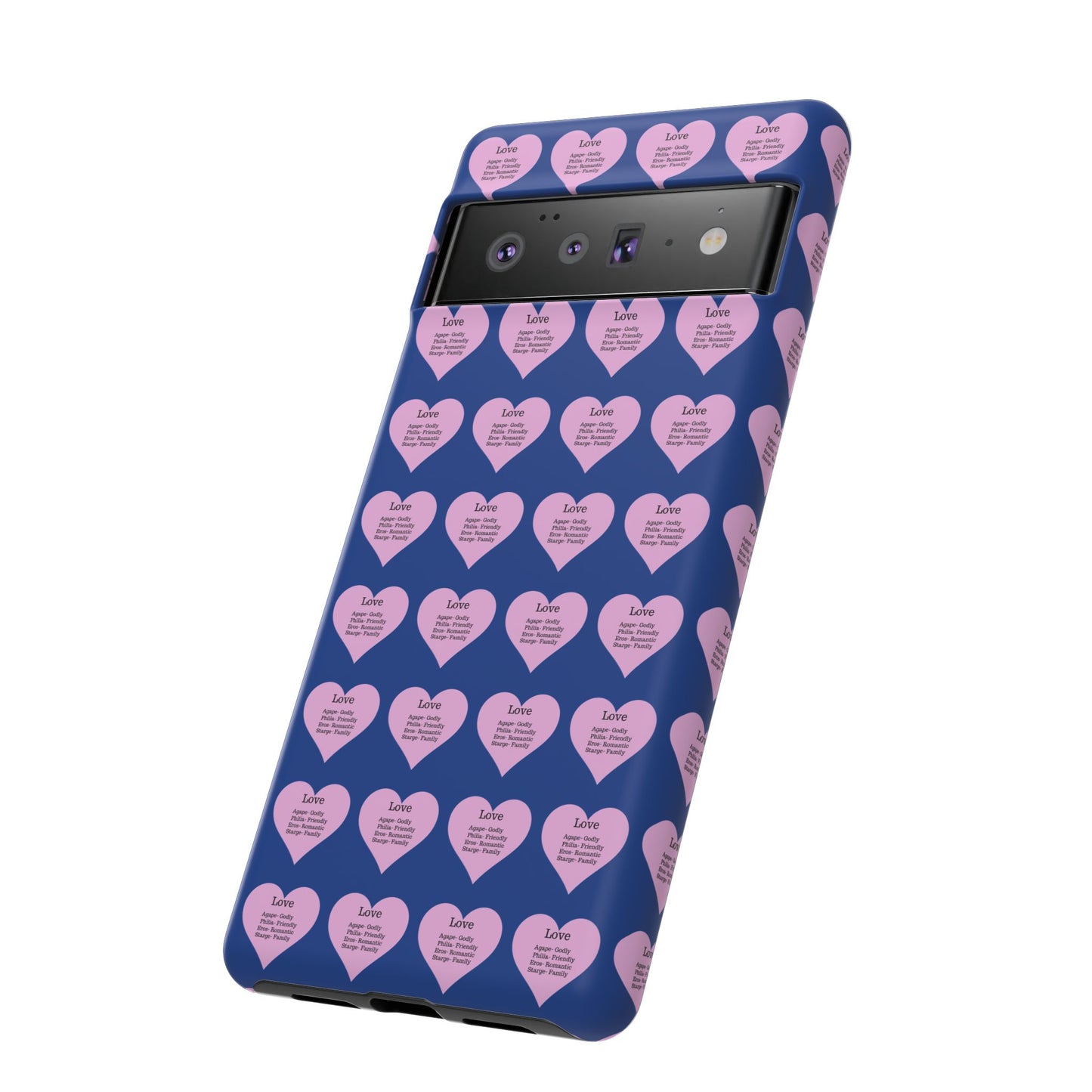 Hearts-A-Flutter Phone Case (iPhone, Google Pixel)(Dark blue)