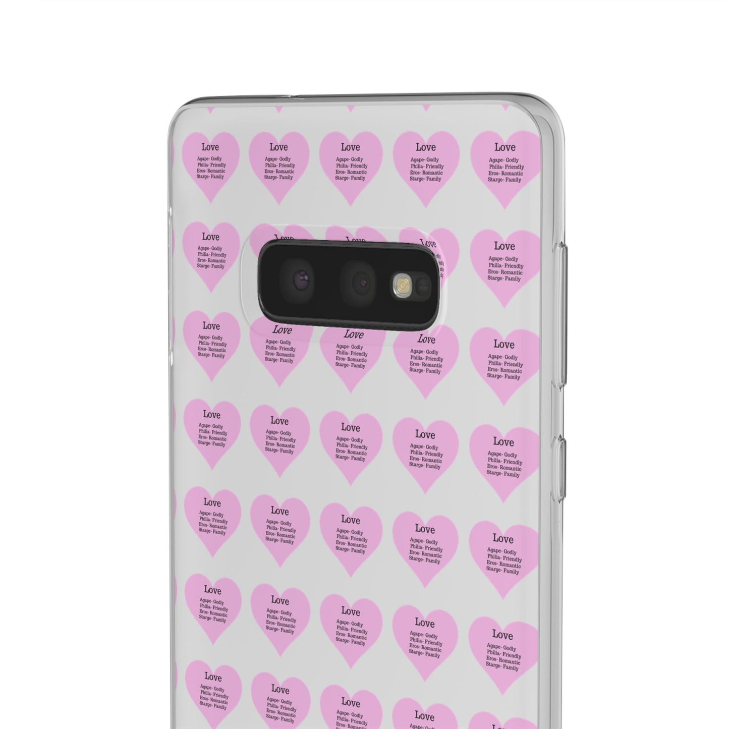 Pink Hearts Transparent Phone Case