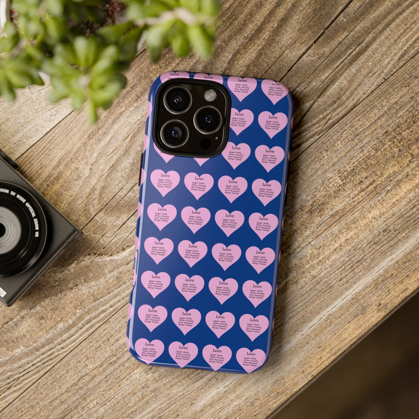 Hearts-A-Flutter Phone Case (iPhone, Google Pixel)(Dark blue)
