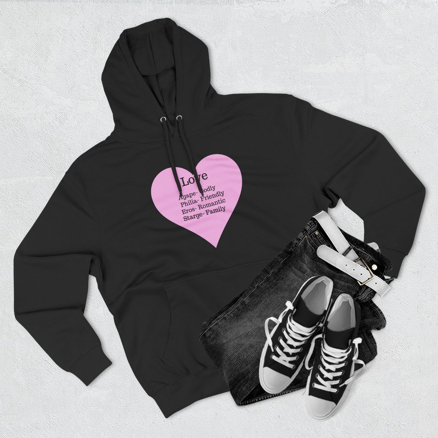 Cozy Heartfelt Love Fleece Hoodie | Soft Three-Panel Everyday Comfort