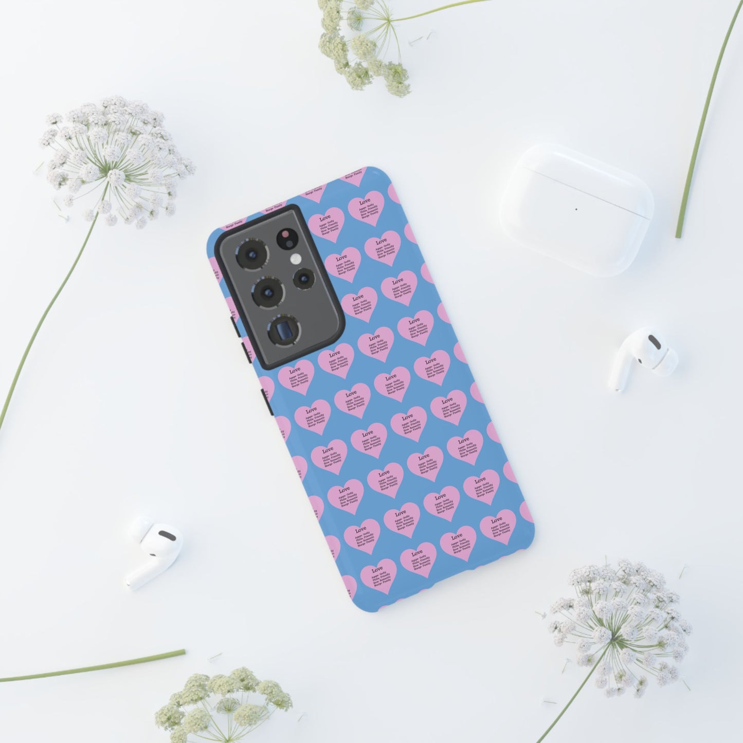 Hearts-A-Flutter Phone Case (Samsung)(Light blue)
