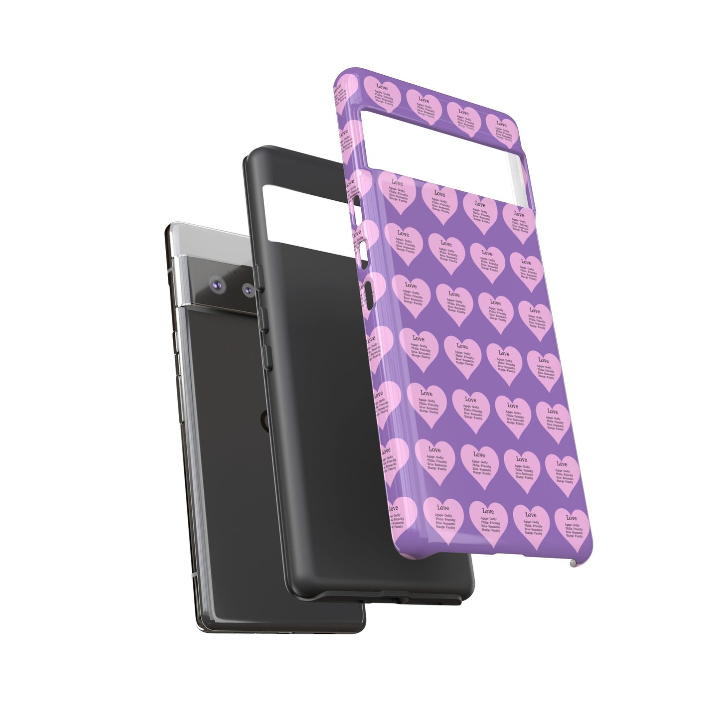 Hearts-A-Flutter Phone Case (iPhone, Google Pixel)(Light purple)