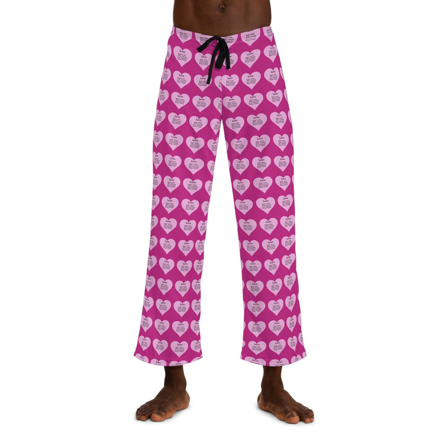 Men's All-Over Print Pajama Pants (Pink)