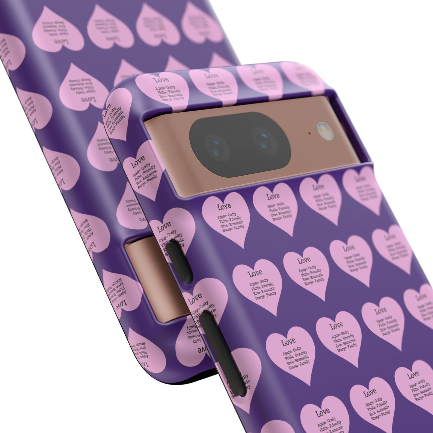 Hearts-A-Flutter Phone Case (iPhone, Google Pixel)(Purple)